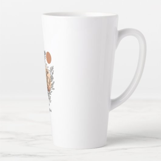 Moderne Boho Botanische Wilde Bloem Koffiemok Latte Mok (Rechts)