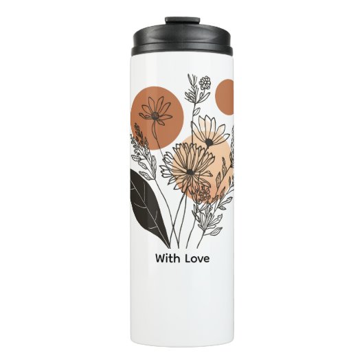 Moderne Boho Botanische Wilde Bloem Koffiemok Thermosbeker (Voorkant)