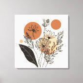 Moderne Boho Botanische Wilde Bloemengalerij Wrap  Canvas Afdruk (Voorkant)