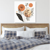 Moderne Boho Botanische Wilde Bloemengalerij Wrap  Canvas Afdruk (Insitu (Slaapkamer))