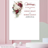 Moderne Boho Bourgondië Witte Rose Huwelijksachter Wandkleed