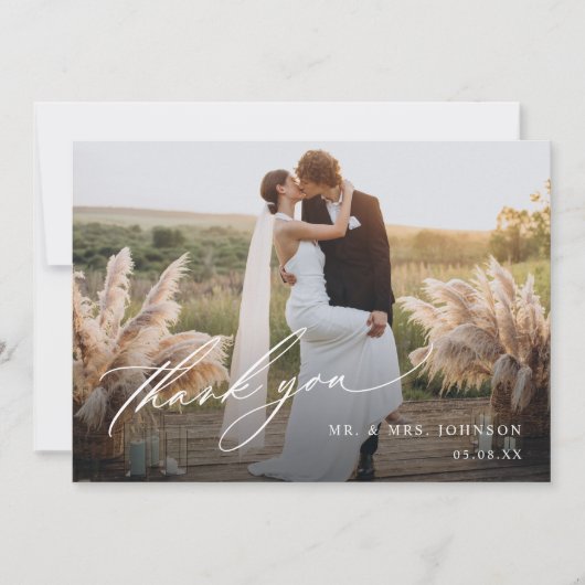 Moderne Boho Bruiloft Bedankkaart (Voorkant)