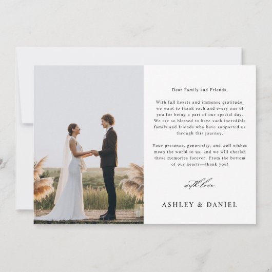 Moderne Boho Bruiloft Bedankkaart (Achterkant)