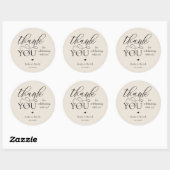 Moderne Boho Bruiloft Cute Hart Bedankt Cadeaus Ronde Sticker (Vel)