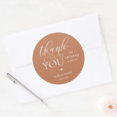 Moderne Boho Bruiloft Cute Hart Bedankt Cadeaus Ronde Sticker (Envelop)