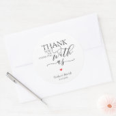 Moderne Boho Bruiloft Cute Hart Bedankt Cadeaus Ronde Sticker (Envelop)