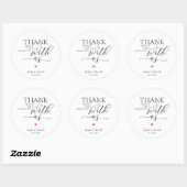 Moderne Boho Bruiloft Cute Hart Bedankt Cadeaus Ronde Sticker (Vel)