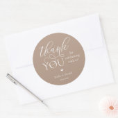 Moderne Boho Bruiloft Cute Hart Bedankt Cadeaus Ronde Sticker (Envelop)