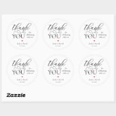 Moderne Boho Bruiloft Cute Hart Bedankt Cadeaus Ronde Sticker (Vel)