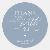 Moderne Boho Bruiloft Schattige Hart Bedankt Cadea Ronde Sticker (Voorkant)