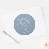 Moderne Boho Bruiloft Schattige Hart Bedankt Cadea Ronde Sticker (Envelop)