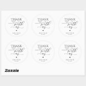 Moderne Boho Bruiloft Schattige Hart Bedankt Cadea Ronde Sticker (Vel)