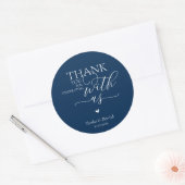 Moderne Boho Bruiloft Schattige Hart Bedankt Cadea Ronde Sticker (Envelop)