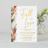 Moderne Boho bruiloft uitnodiging | Echt (Staand Voorkant)