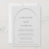 Moderne Boho bruiloft uitnodiging in grijs (Voorkant)