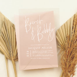 Moderne & Boho Brunch & Bubbly Bruiloftsborrel Acryl Uitnodigingen