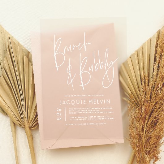 Moderne & Boho Brunch & Bubbly Bruiloftsborrel Acryl Uitnodigingen