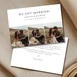 Moderne Boho Budget Wedding We Got Married Foto Aankondiging