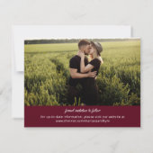 Moderne Boho Burgundy Foto's Trouw Save the Date (Achterkant)