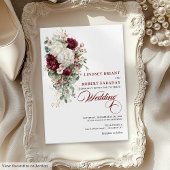 Moderne Boho Burgundy Stoel Poster voor Trouwfeest