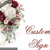 Moderne Boho Burgundy Witte Trouw Aangepaste Poste Poster