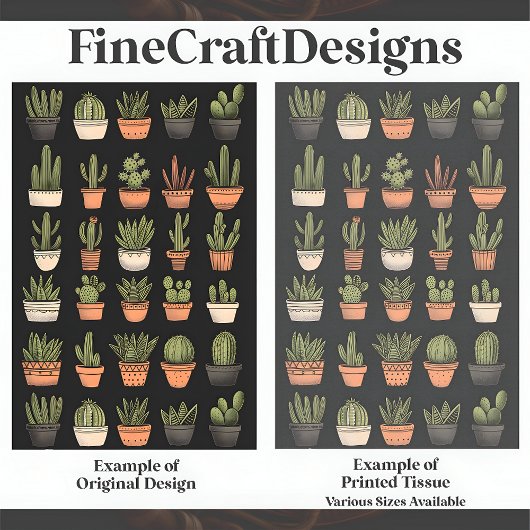 Moderne Boho Cactus Collectie C9 Decoupage Tissuepapier