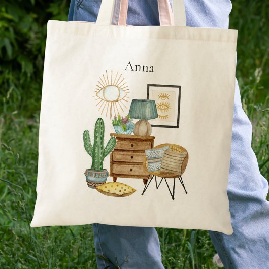 Moderne Boho Cactus Tote Bag