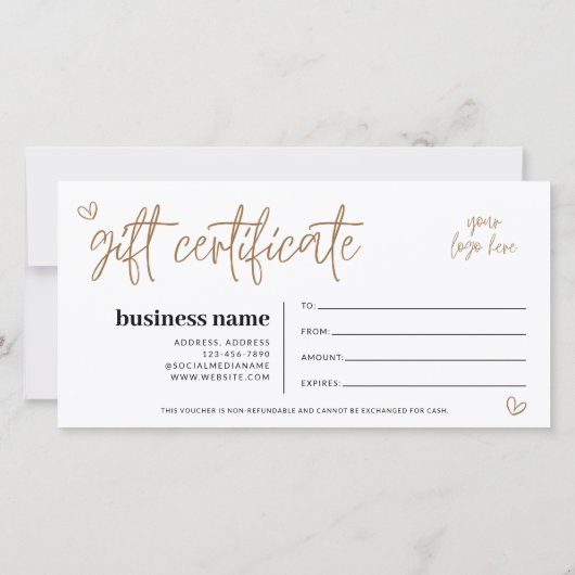 Moderne Boho Cadeaubon Certificaat (Achterkant)