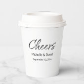 Moderne Boho Casual Script bruiloft receptie Papieren Bekers (Achterkant)