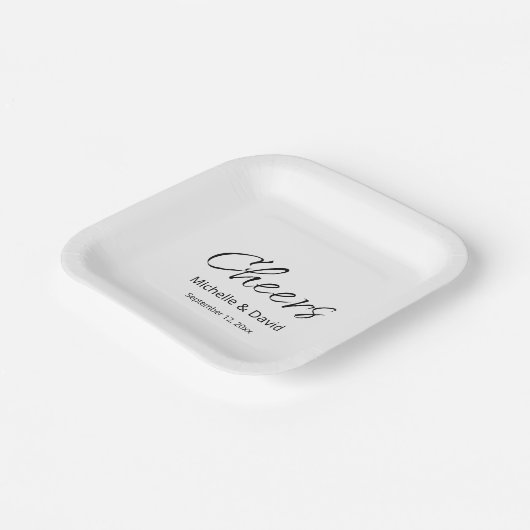 Moderne Boho Casual Script bruiloft receptie Papieren Bordje (Gebogen)