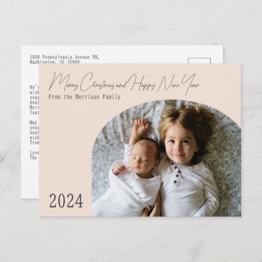 Moderne Boho Chic Arch Vakantie Kerst Kaart (Voorkant / Achterkant)