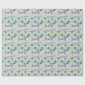 Moderne Boho Chic Blue en Beige Gift Wrap Cadeaupapier (Vlak)