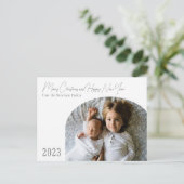 Moderne Boho Chic Boog Kerstkaart Feestdagenkaart (Staand voorkant)