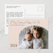 Moderne Boho Chic-boog Kerstkaart   Feestdagenkaart (Voorkant / Achterkant)