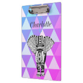Moderne Boho Chic Geometrische Tribal Olifant Klembord (Links)