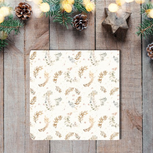 Moderne Boho Chic Neutraal Beige Boheemse Bladeren Bier Onderzetter