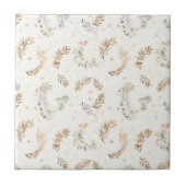 Moderne Boho Chic Neutraal Beige Bruine Bladeren Tegeltje (Voorkant)