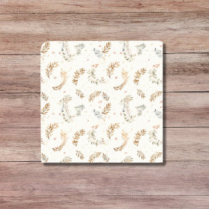 Moderne Boho Chic Neutraal Beige Bruine Bladeren Tegeltje