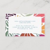 Moderne Boho Chic Retro Kleurrijke Bloem Visitekaartje (Achterkant)