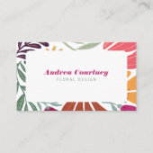 Moderne Boho Chic Retro Kleurrijke Bloem Visitekaartje (Voorkant)