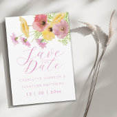 Moderne Boho Chic Roze Bloemige Bruiloft Save The Date