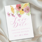 Moderne Boho Chic Roze Bloemige Bruiloft Save The Date