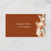 Moderne Boho Chic Terracotta Bloem Bruiloft Escort Plaatskaartje (Achterkant)