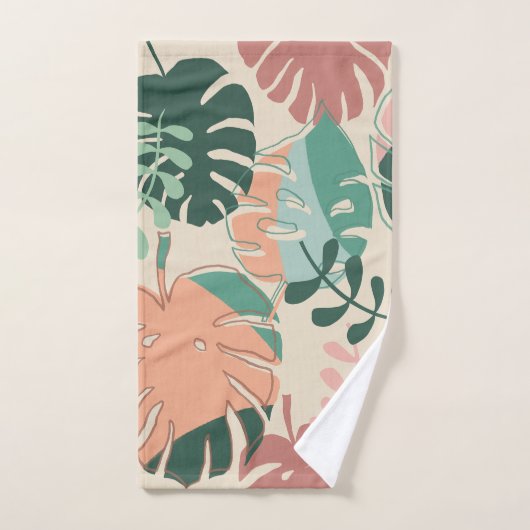 Moderne Boho Chic Tropical Monstera Badhanddoek Se Bad Handdoek (Handdoek)