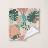 Moderne Boho Chic Tropical Monstera Badhanddoek Se Bad Handdoek (Wasdoekje)