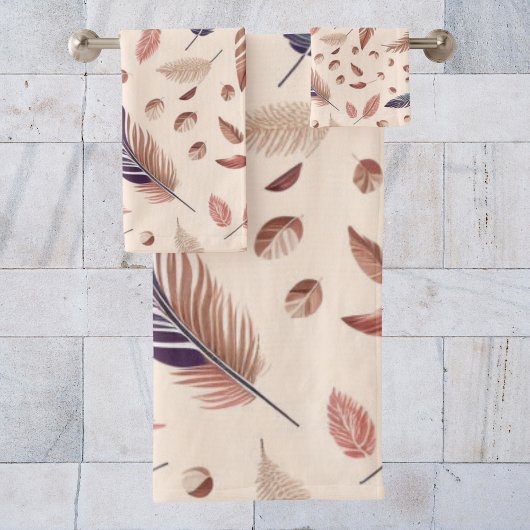 Moderne Boho Chic Veerpatroon Bad Handdoek
