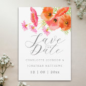 Moderne Boho Chic Waterverf Bloemige Bruiloft Save The Date