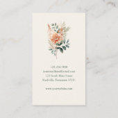 Moderne Boho Chic Waterverf Floral Visitekaartje (Achterkant)