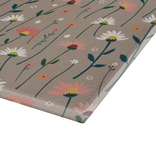 Moderne Boho Chic Wildflower Patroon Snijplank (Hoek)