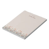 Moderne Boho Chic Wildflower Taupe Notitieblok (Linkerzijde)